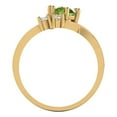 thumbnail image 4 of Three-Stone Engagement Ring for Women - 0.87ct Natural Peridot in 14K Yellow Gold Promise Ring, 4 of 8
