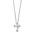 thumbnail image 1 of Sterling Silver Polished w/Sapphire Magnetic Cross Adjustable Necklace Inch, 1 of 3