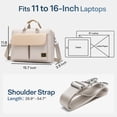 thumbnail image 3 of Aisboks 15.6''Laptop Sleeve Bag Fit 11-16 Inch,Business Laptop Bag Briefcase for Women,Water-Resistant Laptop case, Laptop Shoulder Bag with Luggage Strap for Work Travel,Beige Khaki, 3 of 8