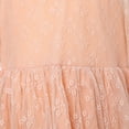 thumbnail image 6 of Little Girls Light Orange Lace Overlaid Long Sleeved Dress 3, 6 of 7