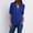 Blue, variant on Summer Short Sleeve Loose Fit T Shirts for Women Red Plus Size Polyester Tops Button Chiffon Zipper Shirt XL