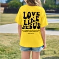 thumbnail image 4 of Yiyuu Girls Casual Loose T-Shirt Summer Letter Print Short Sleeve T Shirt Tee, Sizes 3-14, 4 of 7