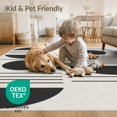 thumbnail image 4 of ODIKA 3'x5' Washable Accent Rug Pet Friendly, Non-Shedding Mat Black White Geometric Design Elegant Symmetry with Bold Circular Motifs for Bedside, Nursery Room, 4 of 7