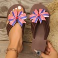 thumbnail image 3 of Rokment 4th of July America Flag Yoga Mat Chunky Flip Flops for Women Lightweight Casual Arch Support Slip on Thongs Comfortable Walking Flat Summer Slippers Sandals Brown Size 9.5, 3 of 5