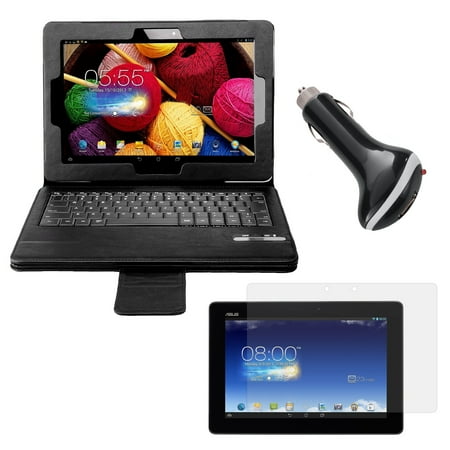 Bluetooth Keyboard Folio with Screen Protector and Car Charger for ASUS MeMO Pad FHD 10