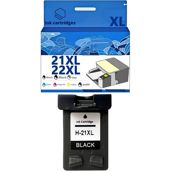 21XL 22XL Ink Cartridges Compatible for HP F4180 F2210 D1560 D1530 D1420 D1520 3915 3930 PSC 1410 4315 J3680 Inkjet Printers, Leak-Proof Design Crisp Printing