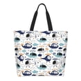 thumbnail image 1 of Fotbe Cartoon Helicopters Bolsa Tote Estética de Lona con Estampado para Mujer - Bolsa Reutilizable de Hombro Casual para Vacaciones, Compras, Trabajo y Gimnasio, 1 of 8