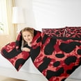 thumbnail image 4 of jejeloiu Chic Cheetah Print Full Size Comforter Sets,Wildlife Leopard Bedding Comforter Set,Red Black Bedding Sets For Men Women,Breathable Home Decor Reversible,3 Pieces, 4 of 8