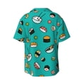 thumbnail image 6 of Lsque Sushi print Men's Cuban Collar Short Sleeve Shirt Summer Beachwear Casual Button Down Fashionable Vacation Leisure Shirt-XX-Large, 6 of 7