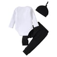thumbnail image 3 of GYRATEDREAM Baby Boy Clothes Newborn Boy Outfit Print Romper Long Pants Hat 3PCS Infant Clothes Set, Size 12-18M, 3 of 7