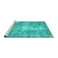 thumbnail image 2 of Ahgly Company Machine Washable Indoor Round Persian Turquoise Blue Traditional Area Rugs, 7' Round, 2 of 4