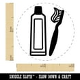 thumbnail image 2 of Toothbrush and Toothpaste Dentist Self-Inking Rubber Stamp Ink Stamper - Lime Green Ink - Mini 1/2 Inch, 2 of 7