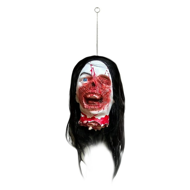 Accesorios Colgantes aterradores Decoraciones de cabeza cortada Cabeza de cadáver sangriento de tamaño natural