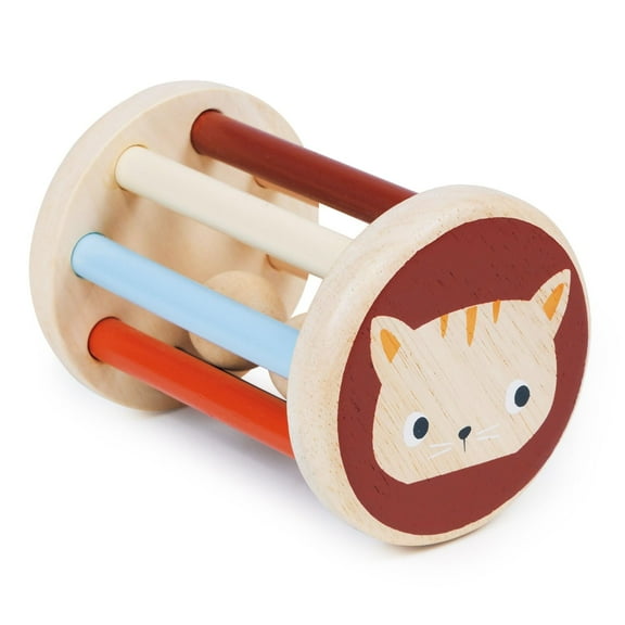 Mentari Toys - Rolling Kitten Rattle - Baby Sensory Toy, Baby First Toy, Baby Shower Gift - Age Birth 