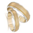thumbnail image 2 of Pompeii3 Gold Matching His Hers Two Tone Wedding Band Ring Set, 2 of 3