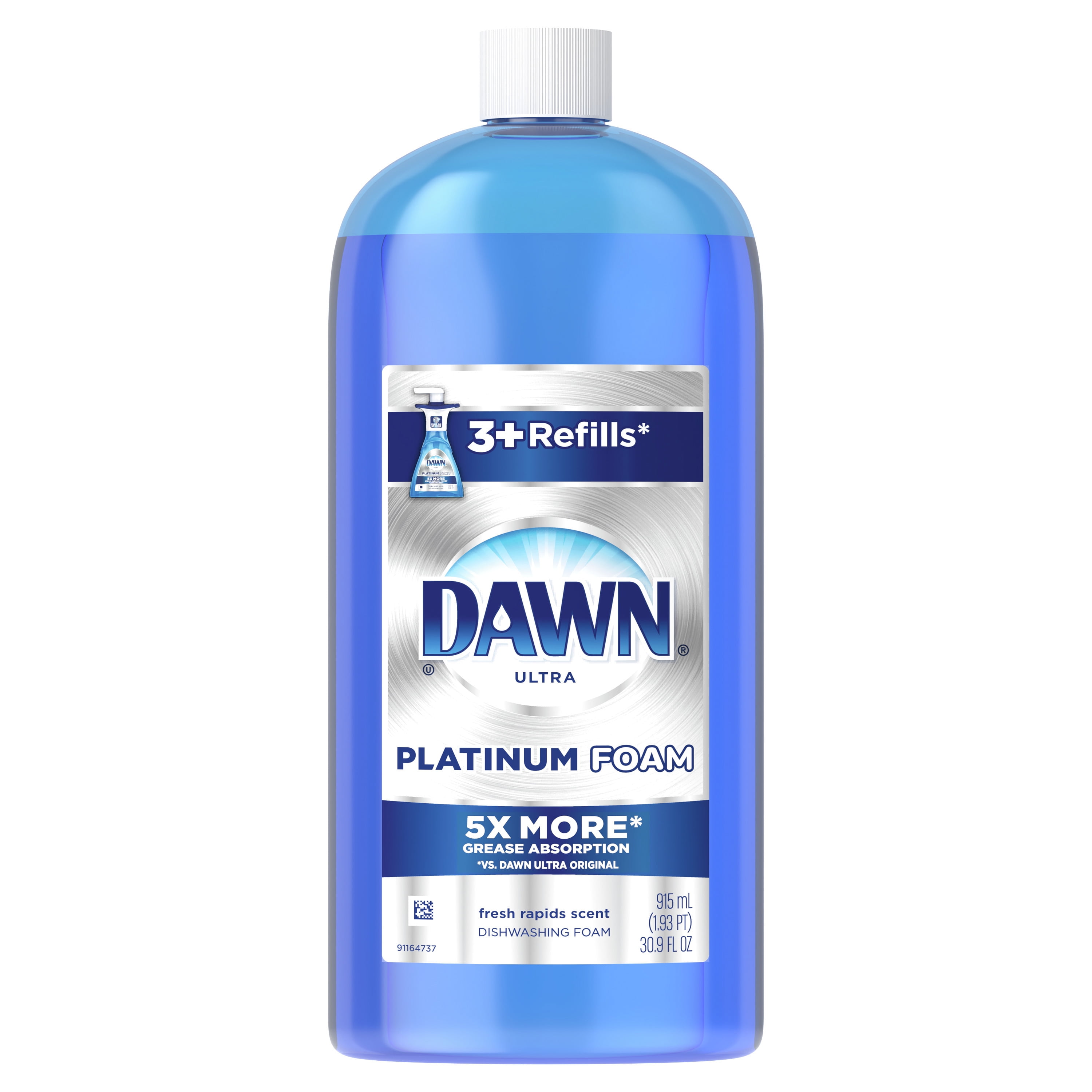 Dawn Direct Foam Dish Soap, Dishwashing Liquid, Grease Removal, Fresh Rain, 915 mL