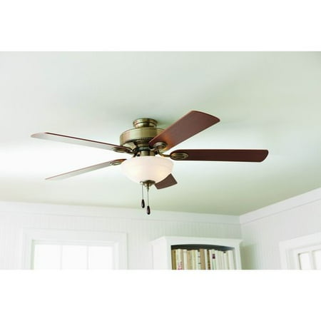 Better Homes and Gardens 52" Ceiling Fan with Bowl Light Kit, Caribbean Brass 17789