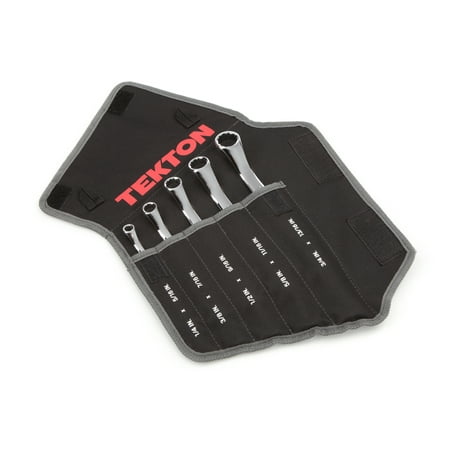 UPC: 0020209235058 | TEKTON 45-Degree Offset Box End Wrench Set 5-Piece (1/4-13/16 in.) – Pouch | WBE23505