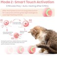 thumbnail image 4 of Pelota interactiva de juguete para gatos, pelota de juguete para mascotas con luz LED, rotación automática, inteligente para gatos en interiores, recargable por USB (rosa), 4 of 5