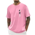 thumbnail image 1 of Tops para hombre, blusas y camisas de cuello redondo y manga corta para hombre, blusas casuales de cuello redondo con estampado de moda para hombre, blusas de cuello redondo y manga corta, camisas par, 1 of 5