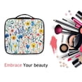 thumbnail image 6 of FORMRS Travel Makeup Bag Large Capacity Train Case Cosmetic Organizer with Adjustable Dividers, Blue Wildflower Pattern, 6 of 8