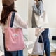 thumbnail image 5 of Bolso de pana para mujer, bolso casual, bolso de hombro de gran capacidad con 2 bolsillos Gris claro + blanco lechoso + rosa, 5 of 5