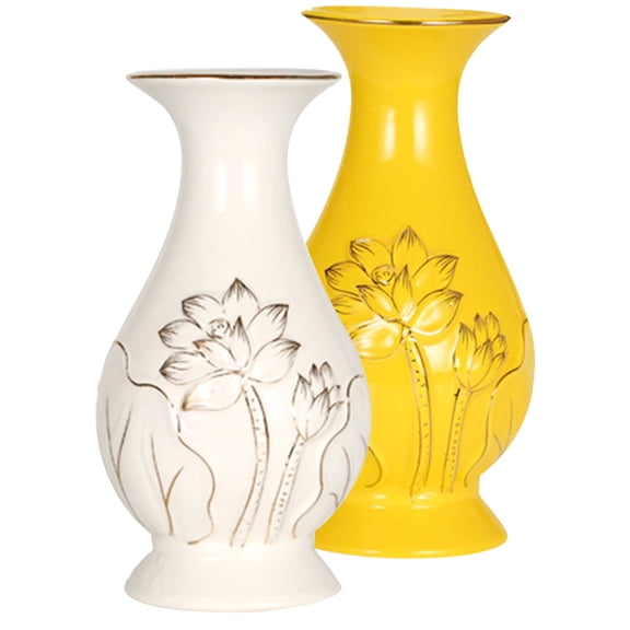 2 Pcs Buddha Flower Vase Vases for Decor Temple Offering
