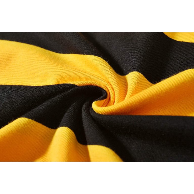 Mens T Shirts Crewneck Stripe Tee Shirts Short Sleeve T Shirt for Men Black  Yellow Large 