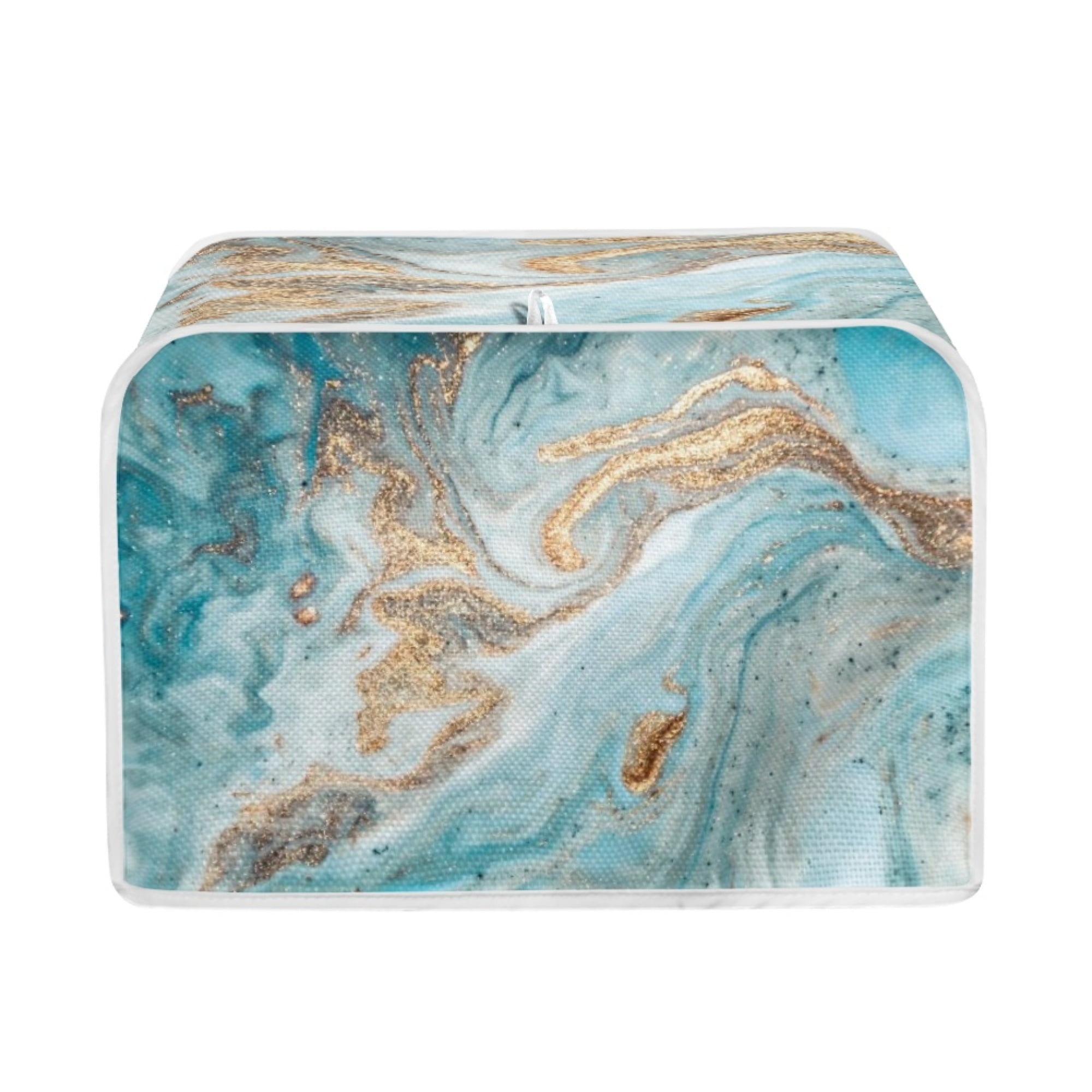 NETILGEN Gold Marble Vein Print Pattern 4 Slice Toaster Covers with Hook Top Handle Wear