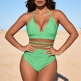 thumbnail image 2 of Xdegoge One Piece Swimsuit for Women, High Waisted with Cut Out Midriff, Deep V Neck, Halter Straps, Tummy Control, Modest Beachwear Summer Swimming Swim Suit with Padding, 2 of 5