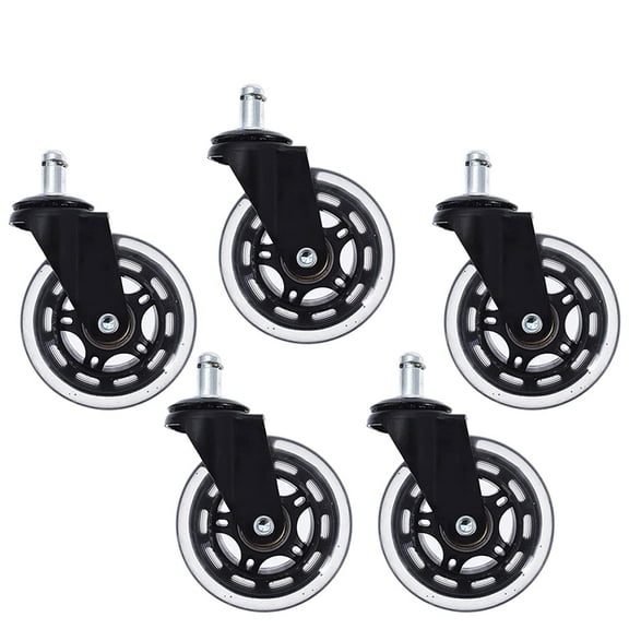 Handdo 5Pack 3 " Office Chair Caster Rubber Swivel Wheels Replacement Heavy Duty