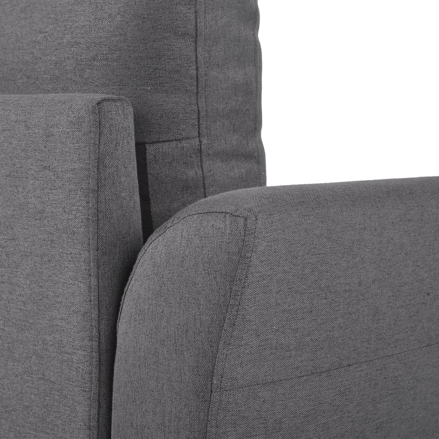 Kepooman Upholstered Accent Arm Chair, Single Sofa with Rolled Arm - Grey Kepooman Upholstered Accent Arm Chair, Single Sofa with Rolled Arm - Grey