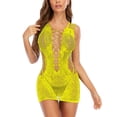 thumbnail image 1 of Gibobby Conjunto de lencería Sexy Lenceria Sexy para Mujer Transparente Ropa Interior Lenceria Vestidos de Mujer Sexis Bralette y Tanga Conjunto Interior Mujer(Amarillo, Talla única), 1 of 3