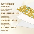 thumbnail image 6 of Retro Peel and Stick Wallpaper 23.6in x 9.8ft Vintage Teaware Botanical Golden Yellow White Teal Contact Paper Vinyl Waterproof Self Adhesive Wall Paper for Bedroom Shelf Cabinet Renter Friendly, 6 of 8