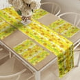 thumbnail image 2 of Ambesonne Yellow Flower Table Runner & Placemats, Narcissus Blossom, Placemat 4 pcs + Runner 12"x90", Yellow Apple Green, 2 of 2
