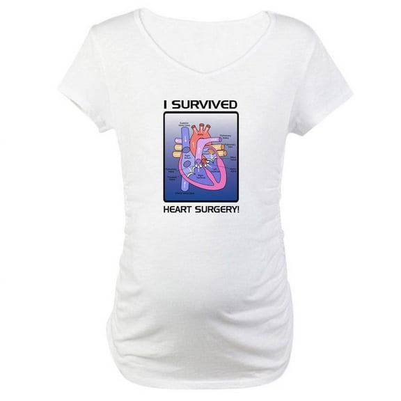 CafePress - I Survived Heart Surgery! 2 Maternity T Shirt - Cotton Maternity T-shirt, Cute & Funny Pregnancy Tee