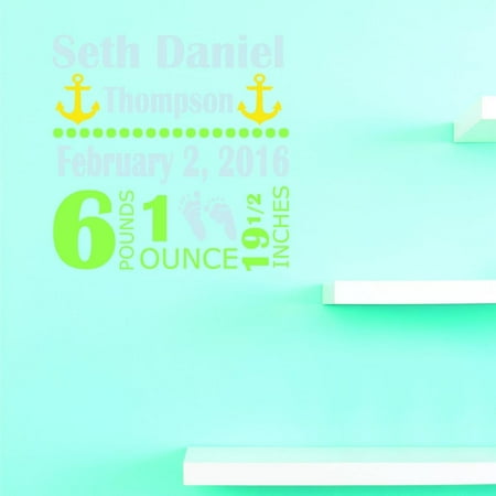 - Custom Decals Baby Announcements Wall Art Size: 16 X 16 Inches Color: Multi
