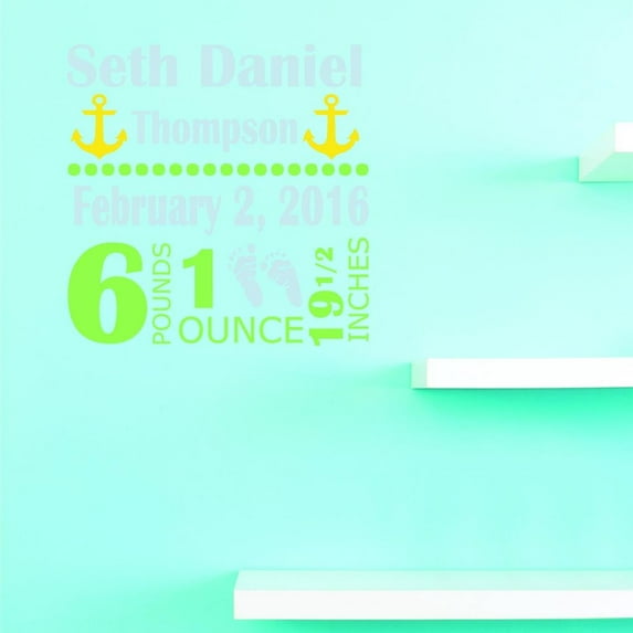 Custom Decals Baby Announcements Wall Art Size: 18 X 18 Inches Color: Multi