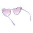 thumbnail image 4 of Womens Lace Petal Rim Heart Shape Cat Eye Plastic Sunglasses Lavender - Purple, 4 of 4
