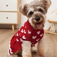 thumbnail image 3 of Suéteres largos para perros y mascotas, vestido de punto, jersey de cuello alto, suéter cálido para cachorros de invierno, vestidos largos (corazón rojo),, 3 of 5
