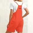 thumbnail image 4 of Riforla Women's Sleeveless Overalls Jumpsuit Casual Solid Summer Wide Leg Bib Pants Bottons Jumpsuit Romper with Pockets Short 2 Piece Sets for Women Orange XL, 4 of 6