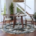 thumbnail image 5 of Grey Rudder Coastal Round Rug 5ft Washable Circle Kitchen Rugs Non Slip Summer Beach Retro Ocean Large Area Rug Indoor Floor Carpet for Bedroom Living Room Home Office Dining Room Nursery, 5 of 8