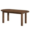 thumbnail image 2 of Tribesigns 63" Oval Dining Table for 6, Walnut Wooden Kitchen Table with Arc-Shaped Edge Top for Dinner Room, Living Room, Easy Assembly (Only Table), 2 of 18