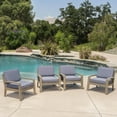 thumbnail image 2 of GDF Studio Parma Outdoor Acacia Wood Club Chairs with Cushions, Set of 2, Gray and Dark Teal Water Resistant Fabric, 2 of 12