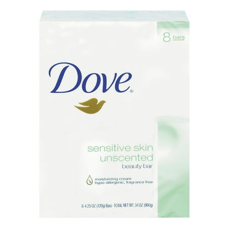 Dove Sensitive Skin Beauty Bar, 4 oz, 8 Bar - Walmart.com