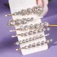 thumbnail image 3 of Miallo 6 Pcs Bling Rhinestone Bobby Pins, Luxury Gold Crystal Hair Clips for Evening Party, Diamond Look Hair Accessories for Women, 3 of 8