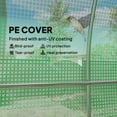 thumbnail image 4 of Outsunny 14.6'x6.5'x6.6' Hoop House Greenhouse with 2 Support Rods, Zippered Roll-up Mesh Door, Walk-in Tunnel Greenhouse with PE Cover, Green, 4 of 9