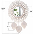thumbnail image 4 of Espejo de pared colgante – Espejo acrílico decorativo hecho a mano con flecos redondos para apartamento, sala de estar, dormitorio, guardería (hoja), 4 of 5