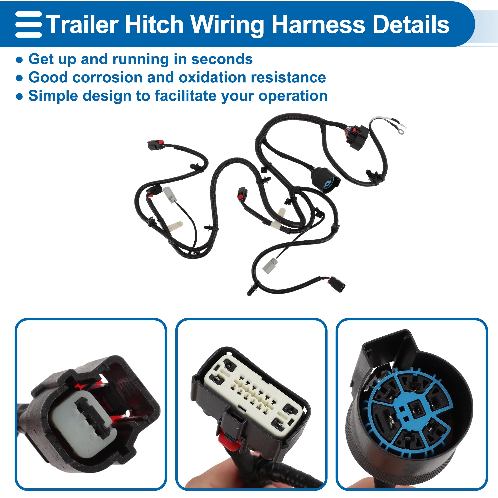 Unique Bargains 4 Pin Trailer Wiring Harness HL3Z13A576A for Ford F-150 2015-2020