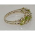 thumbnail image 4 of LBG British Made 14k White Gold Natural Peridot & Opal Womens Eternity Ring - Size 9.5 - 33 size options, 4 of 6